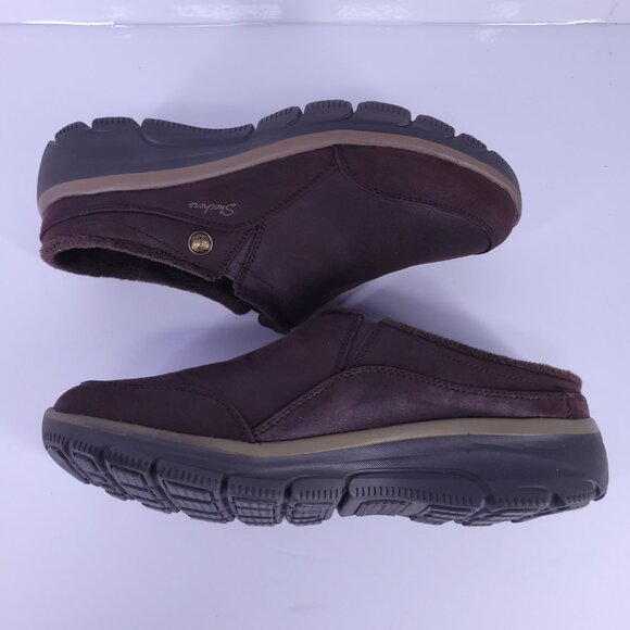 Skechers Easy Going Latte Women's 8 Chocolate Faux Fur Clogs Slip On Memory Foam - Picture 10 of 12